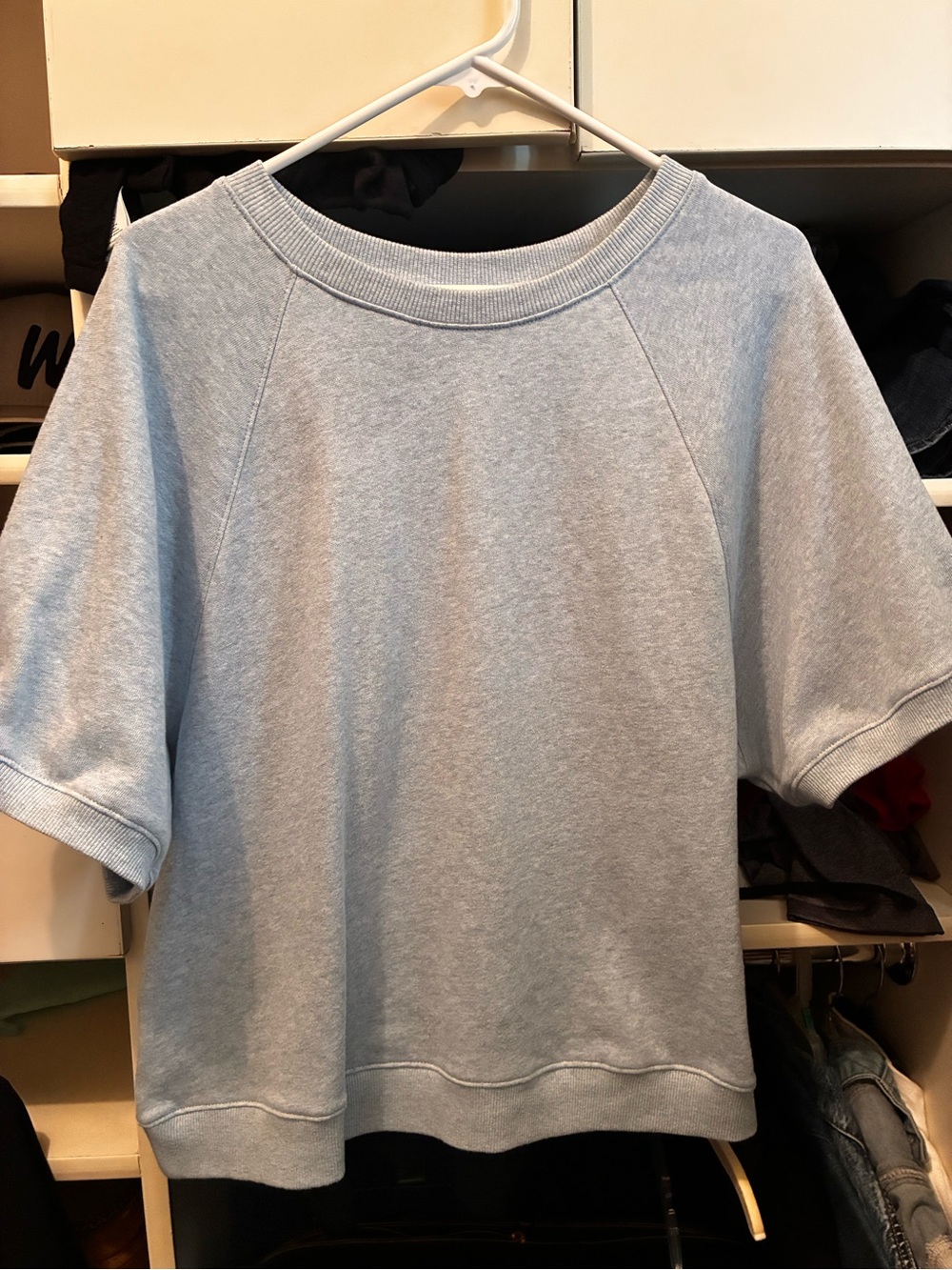 Universal Thread Heather Light Blue Short Sleeve Crewneck Sweatshirt